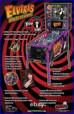 ELVIRA's HOH 40th Anniversary Edition pInball NIB with topper Now In Stock