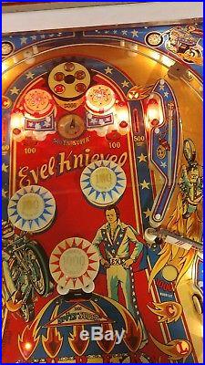signed evel knievel pinball machine
