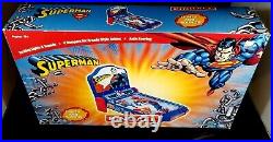 Funrise Home Arcade DC SUPERMAN Tablet-Top Pinball Machine Saving the World NEW