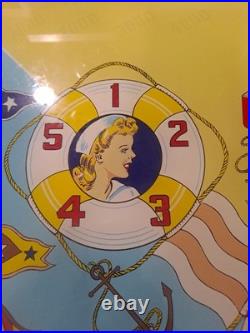 GOTTLIEB, S, ON DECK, Original Pinball Machine BACK GLASS, 1964