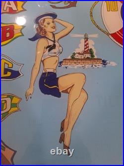 GOTTLIEB, S, ON DECK, Original Pinball Machine BACK GLASS, 1964