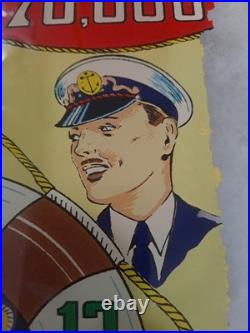 GOTTLIEB, S, ON DECK, Original Pinball Machine BACK GLASS, 1964