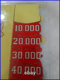 GOTTLIEB, S, ON DECK, Original Pinball Machine BACK GLASS, 1964