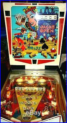 Gottlieb Jacks Open Pinball Machine Nice Condition (NO RESERVE HIGH BIDDER WINS)