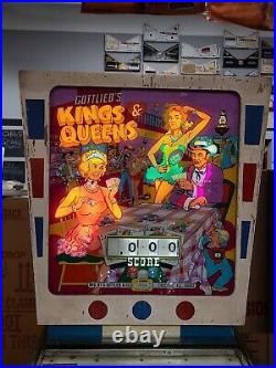 Gottlieb King & Queens Pinball Machine Professionall Techs Tommy Cards 1965