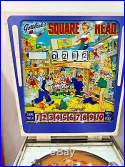Gottlieb's Pinball Machine, Square Head RESTORED WoW! Better Than NEW