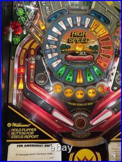 High Speed Pinball Machine Williams 1986 Orange County Pinballs FREE SHIPPING