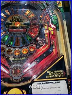 High Speed Pinball Machine Williams Coin Op Arcade 1986