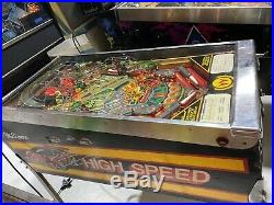 High Speed Pinball Machine Williams Coin Op Arcade 1986 Free Shipping