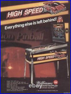 High Speed Pinball Williams 1986 Premium Bright LEDs Free Ship from Denver