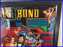 James Bond 007 Gottlieb Pinball Machine Framed Back Glass 1980 Roger Moore