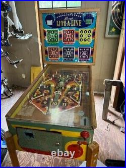 KEENEY'S LITE-A-LINE Vintage Wood Rail Pinball Machine Game SUPER RARE