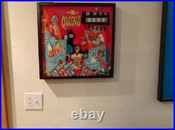 Lluminated Pinball Backglass Art Bally 4 Queens 1970