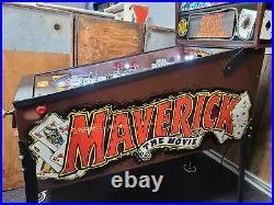 Maverick 1994 Pinball Machne Data East Leds Professional Techs Poker Cards