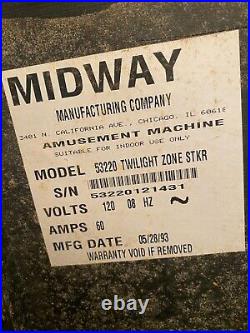 Midway 1993 Twilight Zone Pinball Machine RARE and MINT