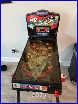 Monopoly Electronic Pinball Machine with Legs Powers On Display Issues AS IS