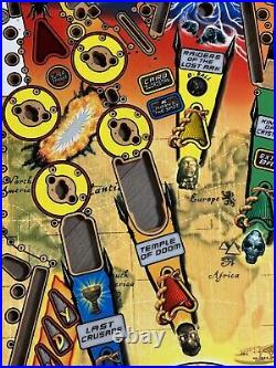 NEW 2008 Stern Pinball INDIANA JONES PROTOTYPE / SAMPLE Wood Playfield 45x 20