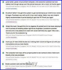 NEW 4K Virtual Pinball Machine VPX PC RTX4060 Ryzen 5 cpu 16gb ram 500GB m. 2