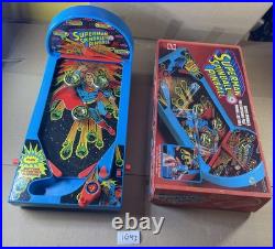 Nice Superman Spinball Pinball Game Mattel Works Vintage orig box 1G43