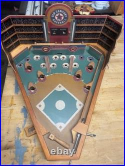 Old Century Baseball Home Run Wooden Tabletop Pinball Game
