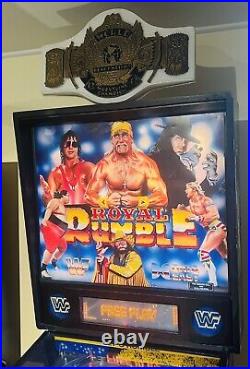 Original WWF Royal Rumble Data East 1994 Pinball Machine With Winged Eagle Belt