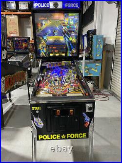 Police Force Pinball Machine Williams Coin Op 1989 LEDs Free Ship