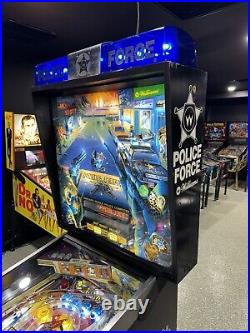 Police Force Pinball Williams 1989 LEDS Free Ship Orange County Pinballs Cops