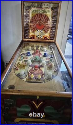 RARE 1940 Keeny's Score Champ Pinball Machine Nice Clean Powers On