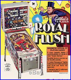 ROYAL FLUSH GOTTLIEB PINBALL MACHINE 1976 Classic 4-Player Electro Magnetic