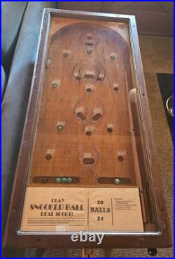 Rare 1930's Snooker Pinball Machine Flipper less Antique Bagatelle VG Works Rare 1930's Snooker Pinball Machine Flipper less Antique Bagatelle VG Works