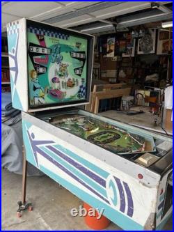 Rare 1968 Williams Pit Stop Pinball Machine Light Up Needs Work