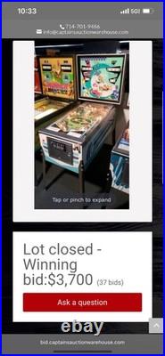 Rare 1968 Williams Pit Stop Pinball Machine Light Up Needs Work