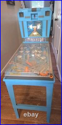 Rare Vintage 1960s Marx Interceptor Pinball Machine With Legs WORKS