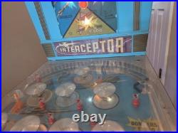 Rare Vintage 1960s Marx Interceptor Pinball Machine With Legs WORKS