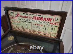 Rare Worlds Fair 1933 Chicago Jig Saw Pinball Flipperless Antique Vintage