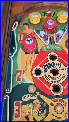 Refurbished Dragonette Woodrail Pinball Machine (Gottlieb) 1954