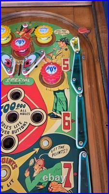 Refurbished Dragonette Woodrail Pinball Machine (Gottlieb) 1954