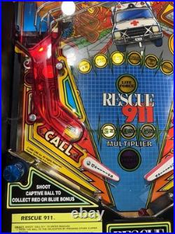 Rescue 911 Pinball Machine Gottlieb 1994 LEDS Free Ship Orange County Pinballs