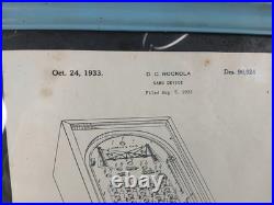 Rockola Worlds Fair 1933 Chicago Jig-Saw Pinball Chicago World's Fair Patent