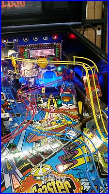 Roller Coaster Tycoon pinball machine with LED light upgrade rare pin by Stern