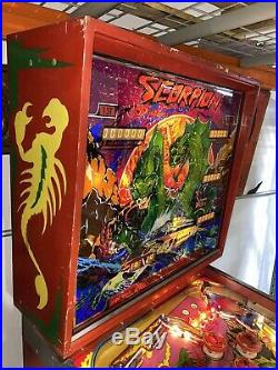Scorpion Pinball Machine Williams Coin Op Arcade 1980 Free Shipping