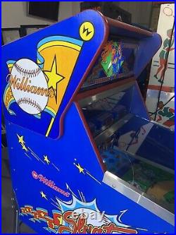 Slugfest Baseball Pitch and Bat Pinball Machine Williams 1991 LEDs Free Ship