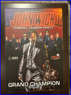 Stern Pinball Launch Party John Wick Grand Champion Plaque
