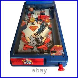 Superman Tabletop Pinball Machine Saving The Planet Works 1991 Battery