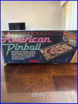 TOMY American Electronic Pinball Machine with Box Rare No Power Cord Not Tested