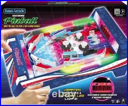 Tabletop Pinball Machine Exciting Retro Arcade Game, LED Lights, Sound Effects