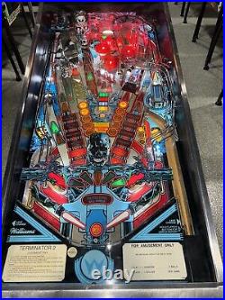 Terminator 2 Pinball Machine Williams 1991 LEDS Free Ship Orange County Pinballs