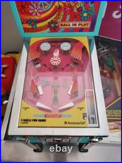 USED American Girl Doll Julie PINBALL MACHINE with Box Williams Stern Gottlieb