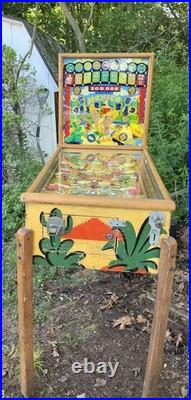 United 1950 Original Woodrail Pinball Machine Vintage Wood Cabinet