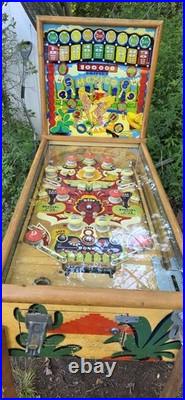 United 1950 Original Woodrail Pinball Machine Vintage Wood Cabinet